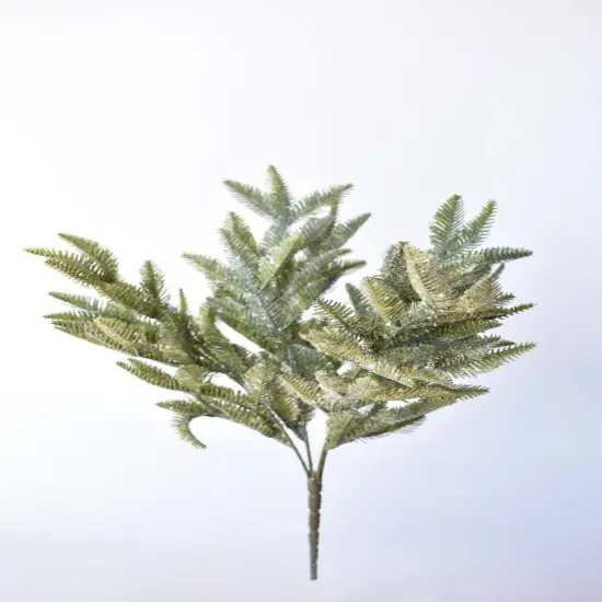 18" Faux Iced Sugar Pine Bush {1}