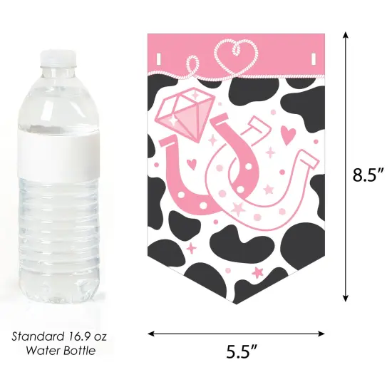 Big Dot of Happiness Last Rodeo - Pink Cowgirl Bachelorette Party Bunting Banner - Party Decorations - Last Rodeo Let's Go Girls {3}