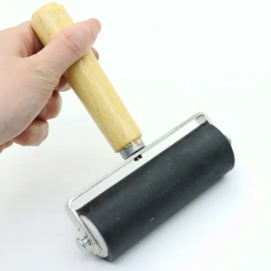 Kitcheniva Rubber Brayer Roller Wooden Handle Paint Ink Applicator {2}