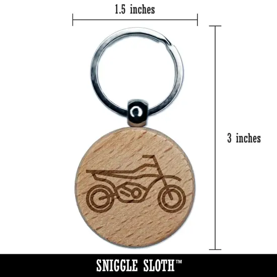 Dirt Bike Off-road Motorcycle Vehicle Engraved Wood Round Keychain Tag Charm {2}