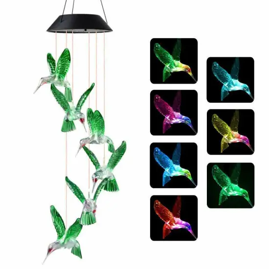 Kitcheniva LED Solar Powered Wind Chime Color-Changing Lights Decor {1}