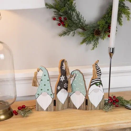 Northlight Wooden Gnomes Hinged Christmas Decoration - 10.75" Brown {3}