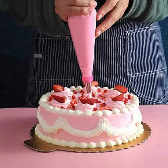 Silicone Icing Piping Bag,Reusable Cream Pastry Bag and 14&times; Stainless Steel Nozzle Set DIY Cake Decorating Tool(14&times;Nozzle, 2&times;Icing Cream Pastry Bag and 2 X Converter and 3&times;Scraper) [Energy Class A+] {3}