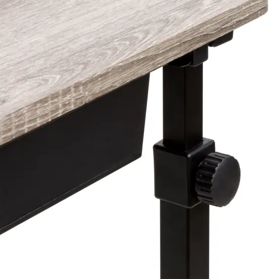 Adjustable C-Shaped Side Table with Wheels and Drawer (Home Craft Use) {2}