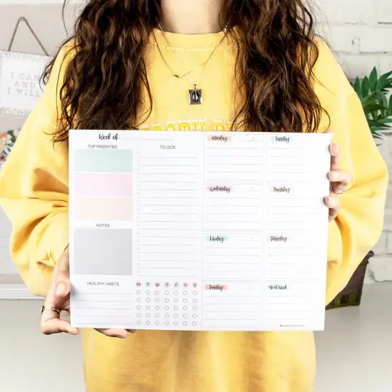 bloom daily planners Planning Pad, 8.5" x 11", Weekly To-Do List & Planner, Pastel {2}