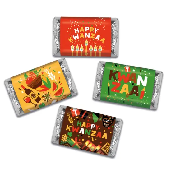 Kwanzaa Candy Party Favors Hershey's Miniatures Chocolate - Festive Pattern {3}