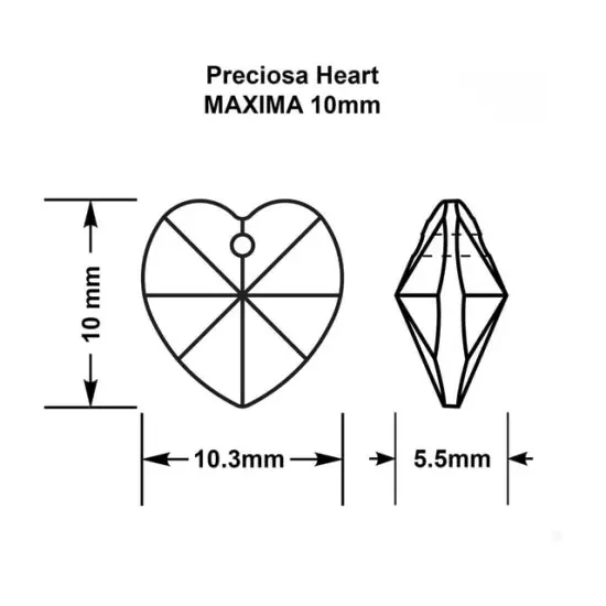 Preciosa 144-Piece Crystal Heart Glass Pendants, 10mm {3}