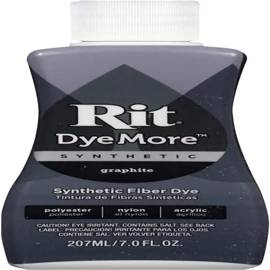 Rit Dye Liquid Synthetic Graphite All-Purpose Dye 8oz, Pixiss Tie Dye Accessories Bundle with Rubber Bands, Gloves, Funnel and Squeeze Bottle {2}