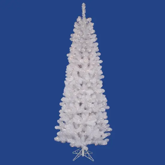 Vickerman 7.5Ft. White 679 Tips Christmas Tree 350 Clear Dura-Lit {1}