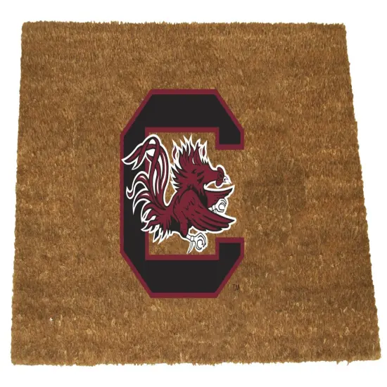 The Memory Company NCAA South Carolina Gamecocks Logo Rectangular Coir Door Mat 29.5" x 19.5" Brown {1}
