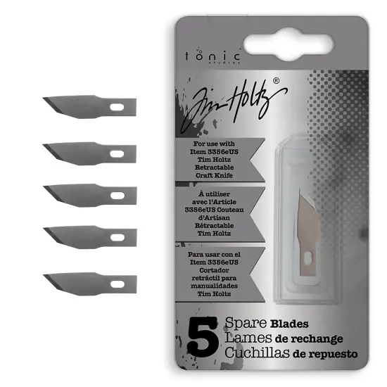 Tim Holtz Retractable Craft Knife Refill Blades 5/Pkg-Wide Point- For 3356E {4}