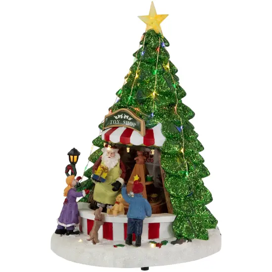 Northlight LED Lighted Animated and Musical Santa's Toy Shop Christmas Village Display - 13" Multi {7}