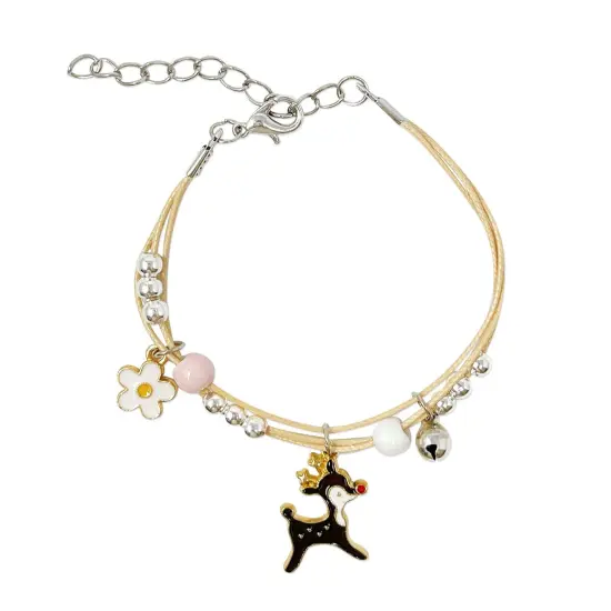 Wrapables Friendship Beaded Enamel Charm Bracelet, Deer {1}