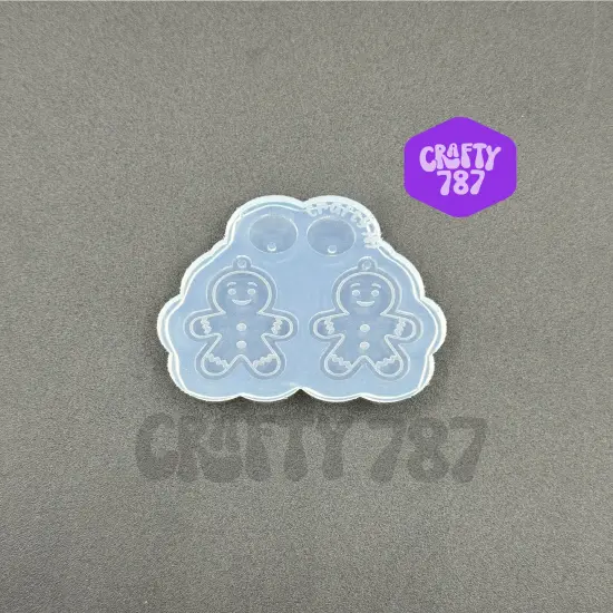 Gingerbread Cookie Small Earring Silicone Mold (C15) {1}