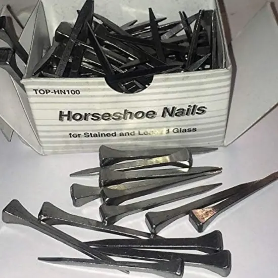 100 Horseshoe Nails 2" for Leaded Stained Glass Projects {1}