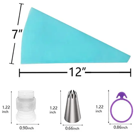 Piping Bags and Tips Set, Supplies for Baking with Reusable Pastry Bags and Tips, Standard Converters, Silicone Rings, cake decorating Tools for Cookie Icing, cake, Cupcake {2}