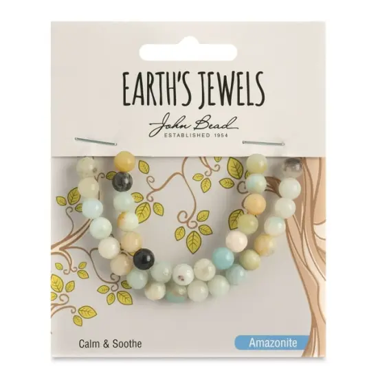 Earth's Jewels Semi-Precious Amazonite Natural Round Beads, 6mm {1}