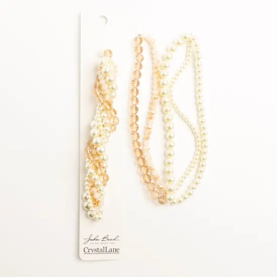 Crystal Lane DIY Salix Discolor Willow Twisted Glass & Pearls Beads, 5 Strands {2}