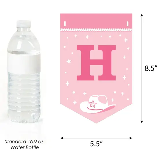 Big Dot of Happiness Rodeo Cowgirl - Pink Western Birthday Party Bunting Banner - Party Decorations - Happy Birthday {4}