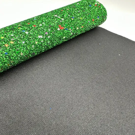 Green Party Star Glitter Craft Vinyl {1}