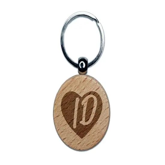 ID Idaho State in Heart Engraved Wood Round Keychain Tag Charm {1}