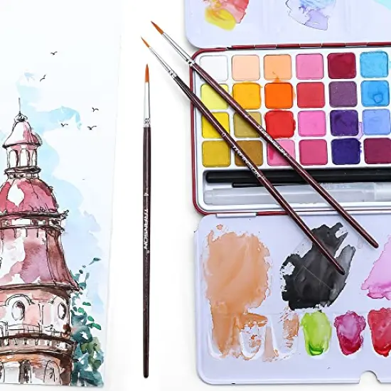 7 Pcs Detail Model Paint Brushes for Acrylic, Gouache, Oil, Tempera and Face Painting {3}