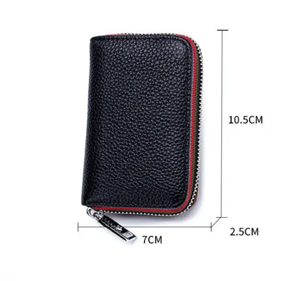 Kitcheniva Unisex Leather Zipper Wallet Dark blue {3}