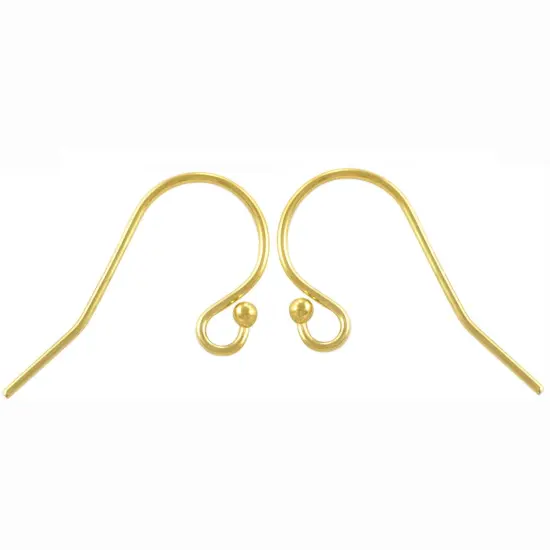 JewelrySupply Gold Filled Fish Hook Earring Wires with Loop and 2mm Bead (1 Pair of Gold Filled Earrings) {1}