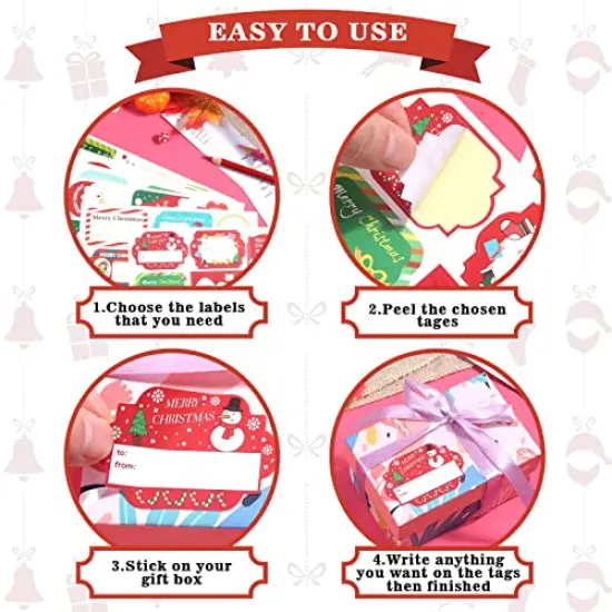 528 Pieces Christmas Gift Tags Stickers, Self Adhesive Christmas Present Tags Sticker Labels, Name Tags Labels for Christmas Gift Wrapping {5}
