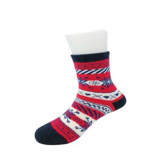 Wrapables Children's Thick Winter Warm Wool Socks (Set of 6), Snowflakes / Medium {6}