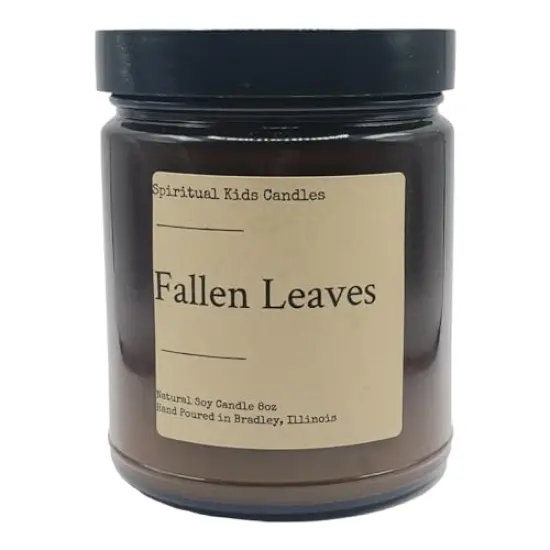 Fallen Leaves Soy Candle 8oz 35-40 Hours Hand Poured with All Natural Soy Wax and Fragrant/ Essential Oils! | Fall Candle | Birthday Gift | Christmas Gift {1}