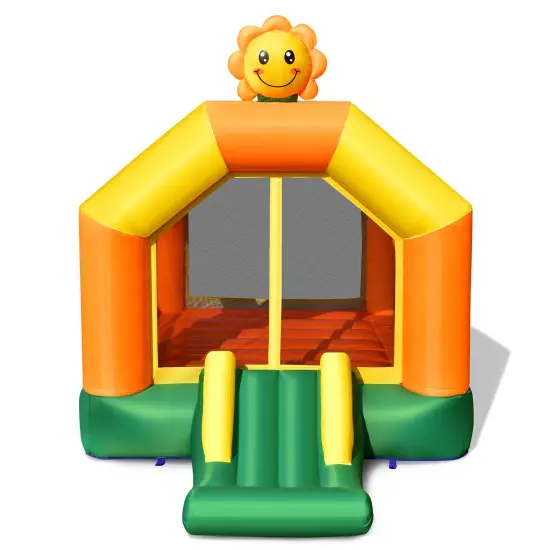 Kids Inflatable Bounce House with Slide and Basketball Rim with 735W Blower {4}
