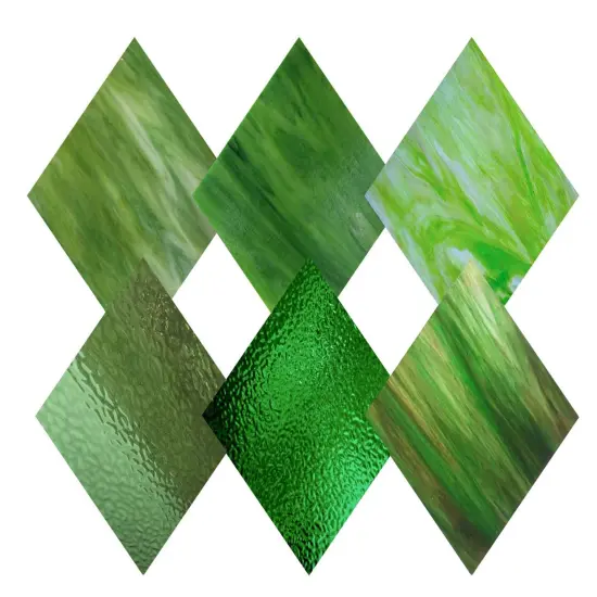 Wissmach 6 Sheet Green Variety Stained Glass {2}