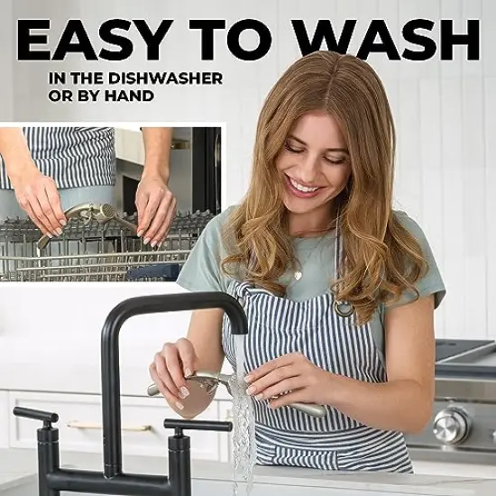 Premium Garlic Press with Soft Easy-Squeeze Ergonomic Handle, Sturdy Design Extracts More Garlic Paste Per Clove, Garlic Crusher for Nuts & Seeds, Professional Garlic Mincer & Ginger Press - by Zulay {4}