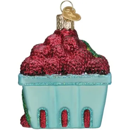 Carton of Raspberries Glass Ornament with Box {2}
