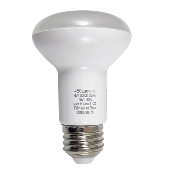 6W R20 LED E26 Medium Base 5000K - Daylight Non-Dimmable Bulb {1}