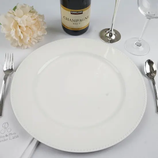 6 pcs of 13inch Charger Plates for Table Decor White {2}