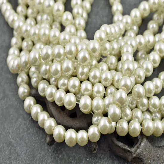 Creamy White Pearl Round Beads (32 inch strand) -- Choose Your Size {6}