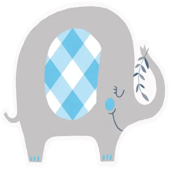 Blue Floral Elephant Invitations, 8ct {2}