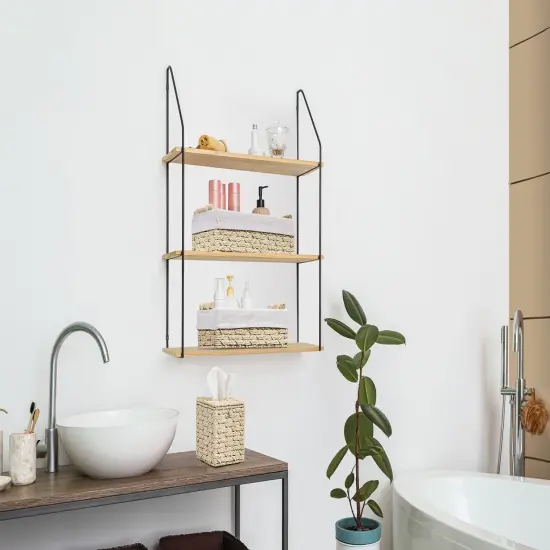 Sorbus Paper Rope Bathroom Baskets & Tissue Holder 3 Piece Set Beige {2}