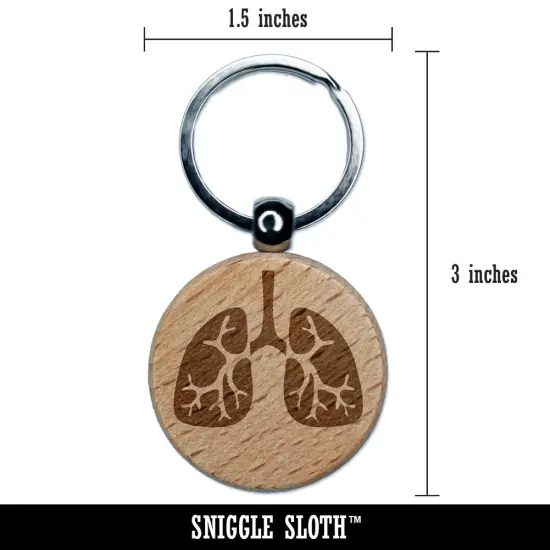 Lungs Anatomy Organ Body Part Engraved Wood Round Keychain Tag Charm {2}