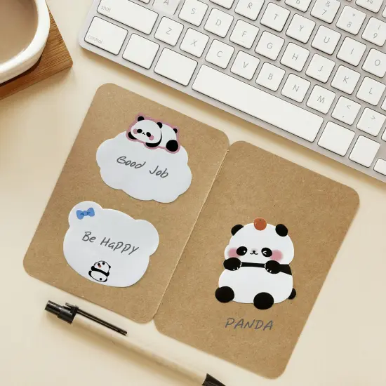 Wrapables Cute Panda Sticky Notes, Adhesive Memo Notepads for Home, Office, Work (Set of 8) {5}