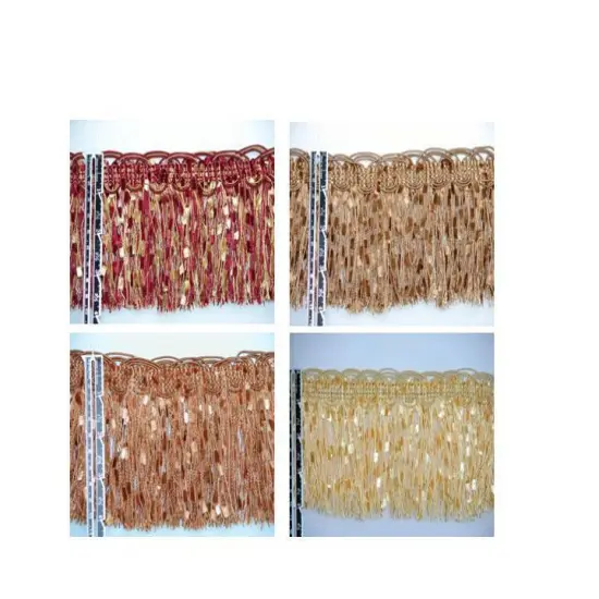 Kitcheniva 4" Confetti Lace Tassel Fringe Trim Salmon {2}