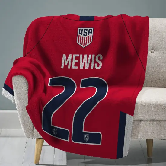 Sleep Squad US Women's Soccer Kristie Mewis 60” x 80” Raschel Plush Jersey Blanket {1}