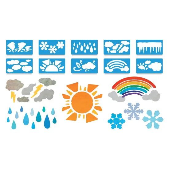 Roylco Jumbo Stencil Set - Weather, Set of 10 {1}