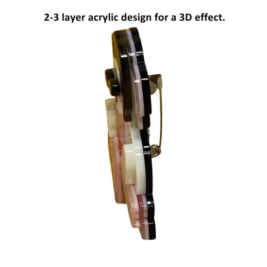 Wrapables Acrylic Fashion Brooch Pin for Sweaters, Coats, Scarves, and Bags, Pink Lipstick Lady {5}