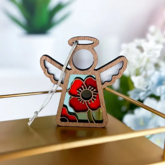 3.5" (H) Poppy Ornament - Handcrafted in Texas - Mother's Angels&reg; Christmas Angel Wings Figurine {3}