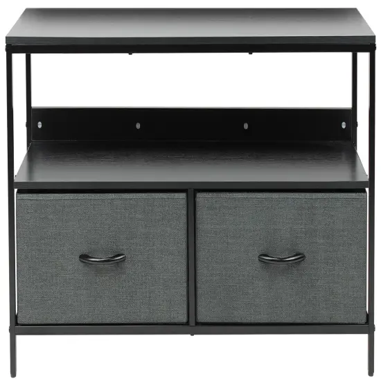 Sorbus TV Stand Dresser with 2 Drawers - Television Riser Chest with Storage - Bedroom, Living Room, Closet, & Dorm Furniture Black/Wood Top {6}