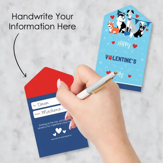 Big Dot of Happiness Pawty Like a Puppy - Dog Cards for Kids - Happy Valentine's Day Pull Tabs - Set of 12 {4}