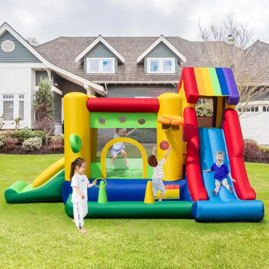Inflatable Bounce Castle with Double Slides and 735W Blower {2}